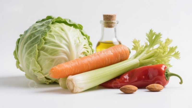 高清大图下载【趣麦麦图】新鲜蔬菜与橄榄油静物