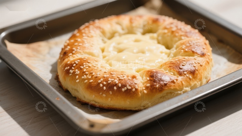 高清大图下载【趣麦麦图】金黄酥脆的芝士面包