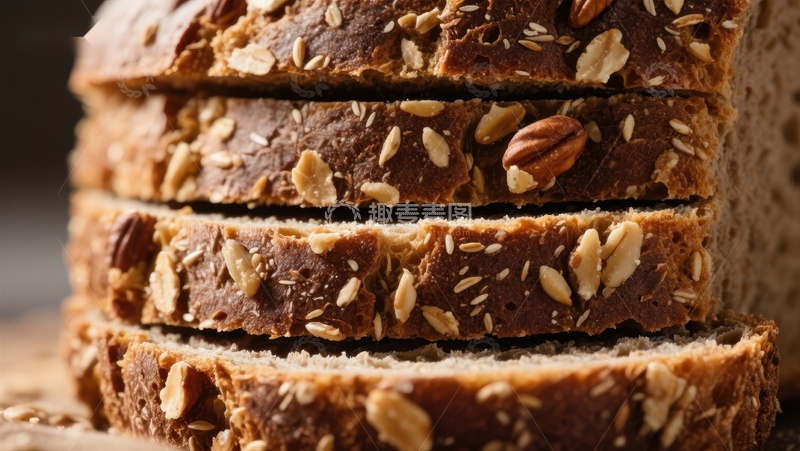 全麦面包切片堆叠