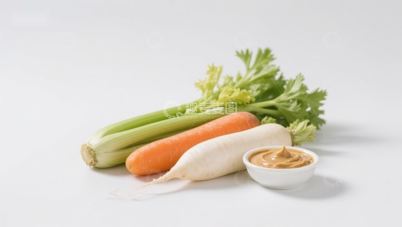 高清大图下载【趣麦麦图】蔬菜与蘸酱组合