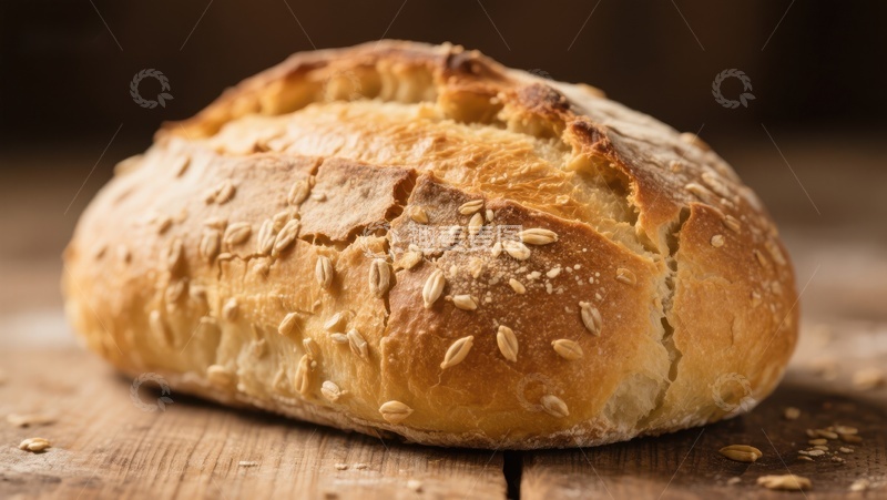 高清大图下载【趣麦麦图】金黄色的芝麻面包