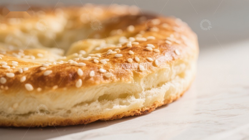 高清大图下载【趣麦麦图】金黄芝麻面包特写