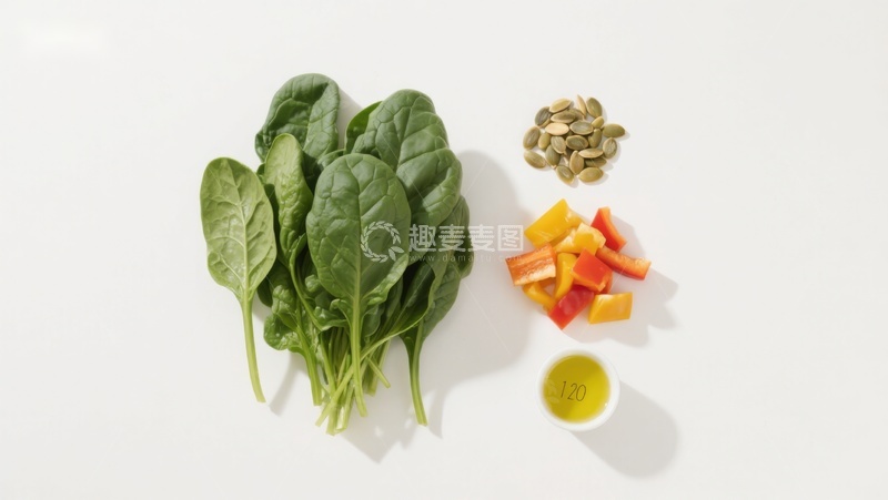 高清大图下载【趣麦麦图】新鲜蔬菜与坚果食材组合