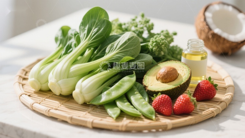 高清大图下载【趣麦麦图】新鲜蔬果与健康食材摆盘