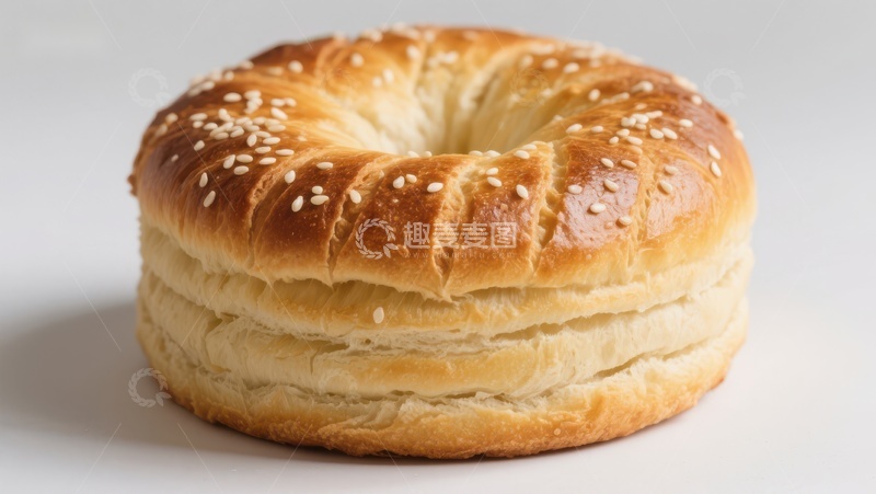 高清大图下载【趣麦麦图】金黄酥脆的芝麻面包