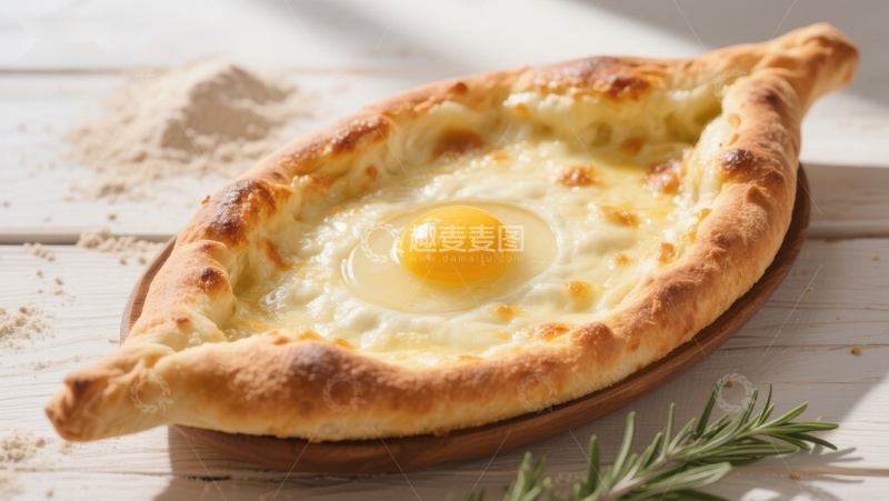 高清大图下载【趣麦麦图】格鲁吉亚传统美食阿达哈里披萨