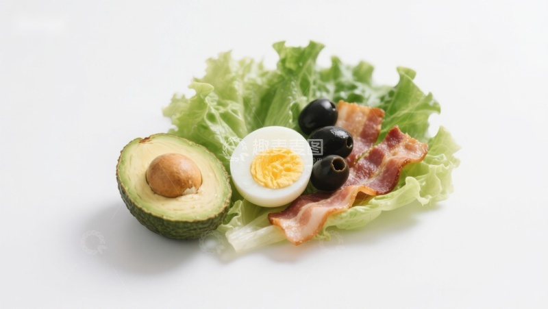 高清大图下载【趣麦麦图】牛油果鸡蛋培根沙拉