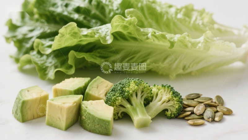 高清大图下载【趣麦麦图】新鲜蔬菜与坚果组合