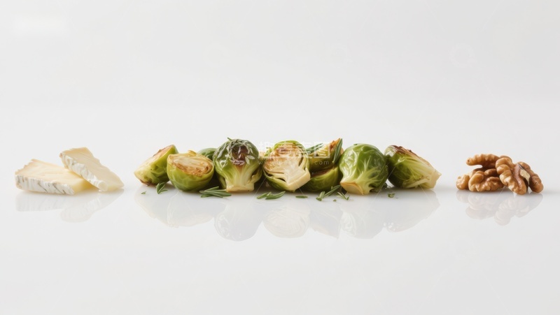 高清大图下载【趣麦麦图】烤抱子甘蓝配奶酪与核桃