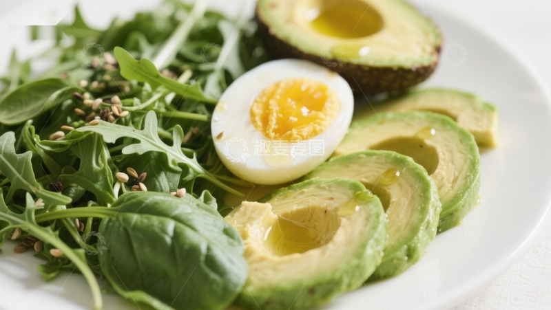 高清大图下载【趣麦麦图】牛油果鸡蛋沙拉特写
