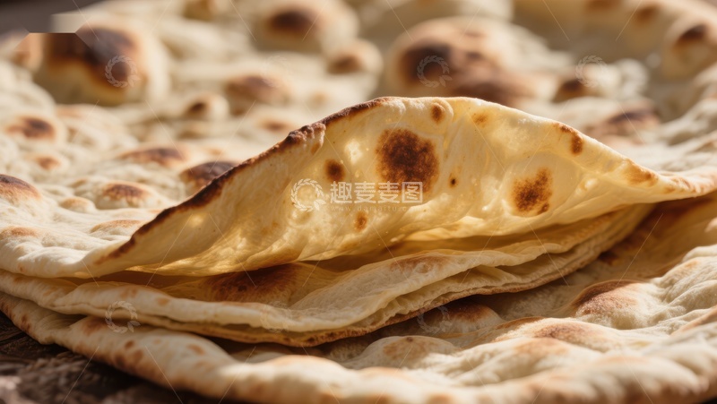 高清大图下载【趣麦麦图】金黄酥脆的烤饼堆叠