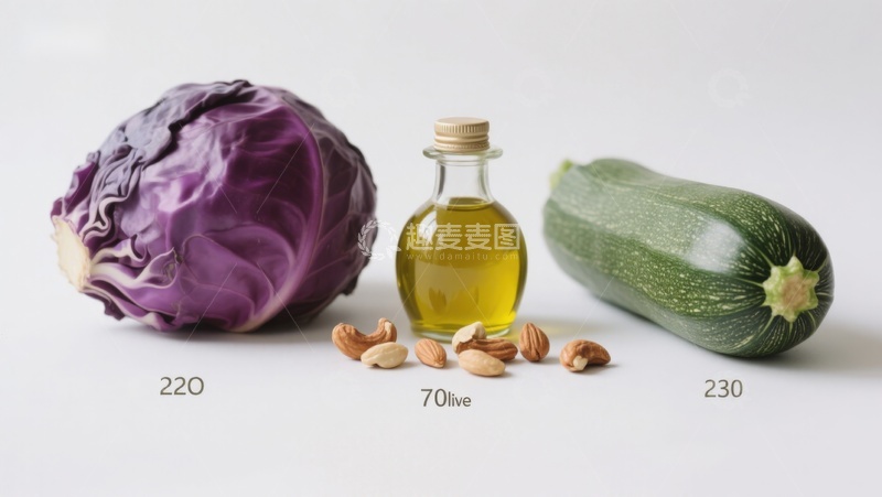高清大图下载【趣麦麦图】紫甘蓝橄榄油西葫芦坚果