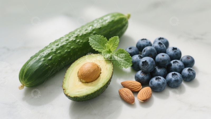 高清大图下载【趣麦麦图】新鲜蔬果与坚果组合