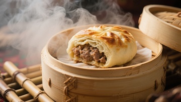 热气腾腾的蒸笼包子
