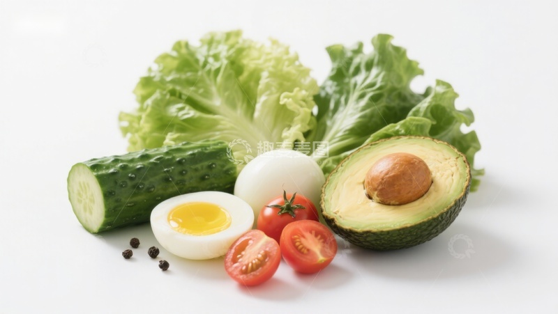 高清大图下载【趣麦麦图】新鲜蔬菜水果与鸡蛋组合