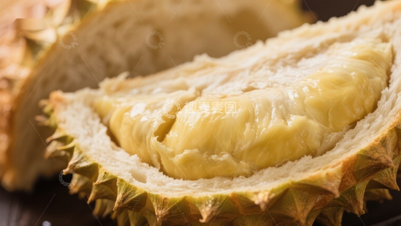 高清大图下载【趣麦麦图】新鲜榴莲切开展示