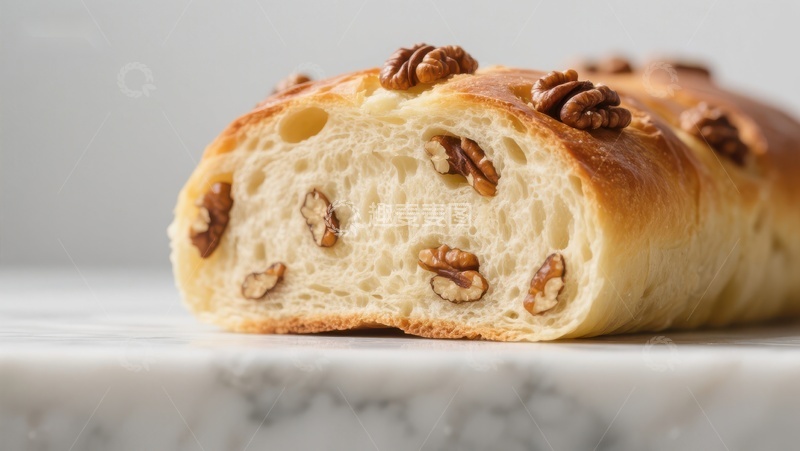 高清大图下载【趣麦麦图】核桃面包切片特写