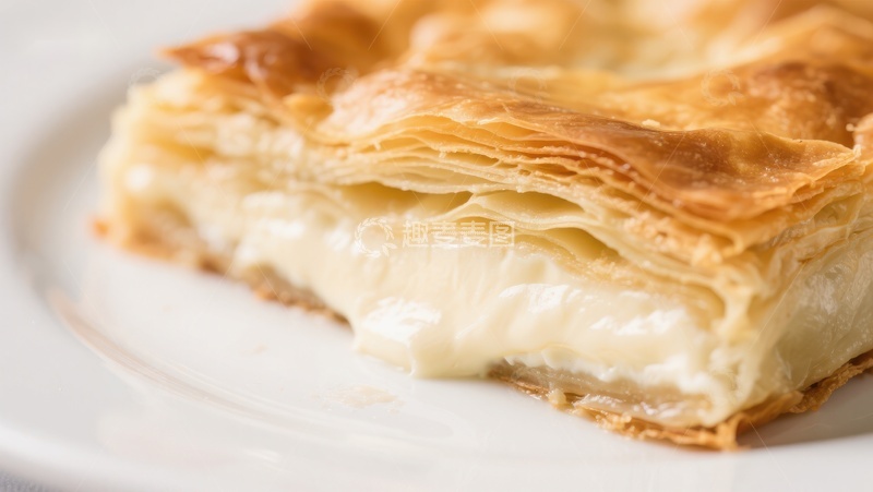 高清大图下载【趣麦麦图】金黄酥皮奶酪糕点特写