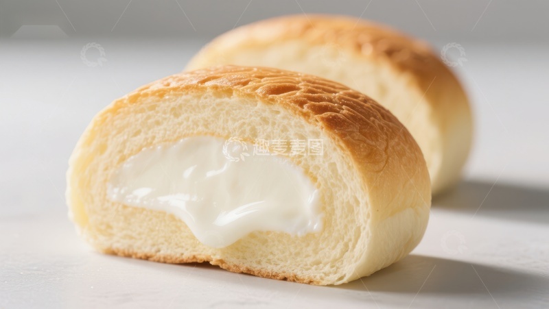 高清大图下载【趣麦麦图】奶油夹心面包切面展示