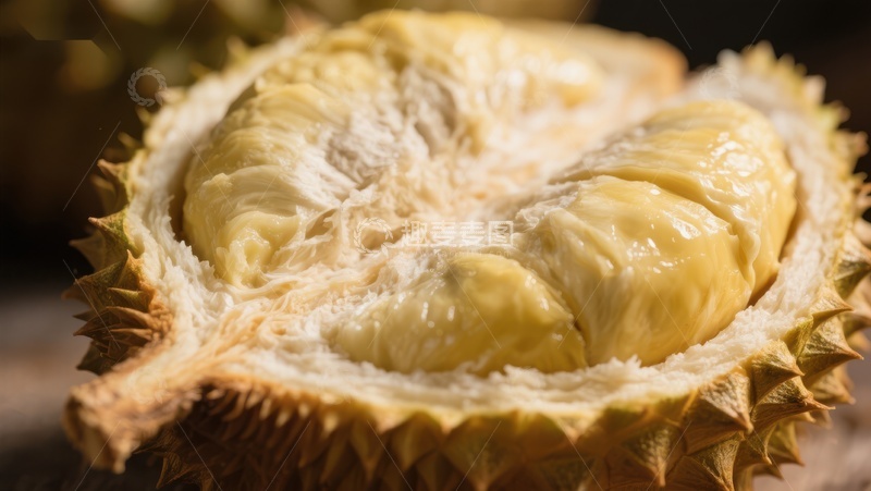 高清大图下载【趣麦麦图】新鲜榴莲果肉特写