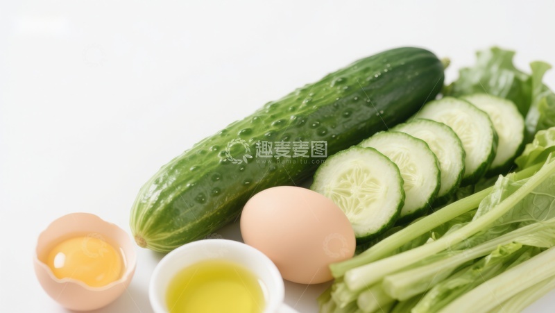 高清大图下载【趣麦麦图】新鲜蔬菜与鸡蛋食材展示