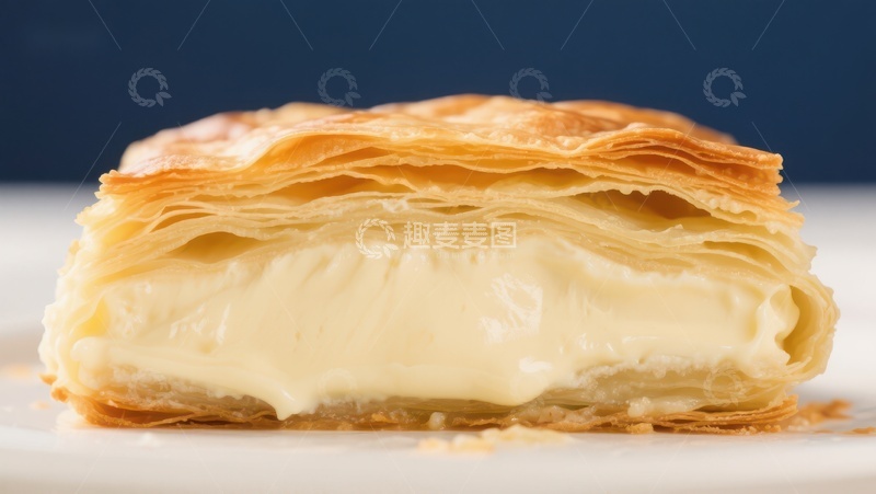 高清大图下载【趣麦麦图】酥皮奶油糕点特写