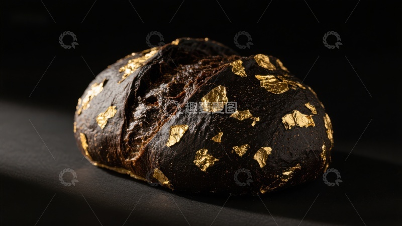 高清大图下载【趣麦麦图】黑金面包：奢华美食的艺术