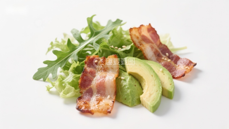 高清大图下载【趣麦麦图】培根牛油果沙拉组合