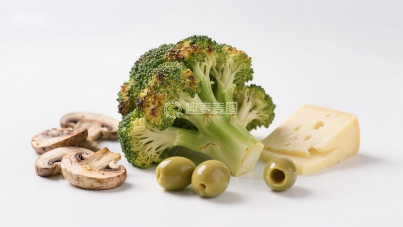 高清大图下载【趣麦麦图】西兰花与多种食材组合