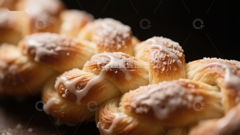 高清大图下载【趣麦麦图】金黄酥软的编织面包