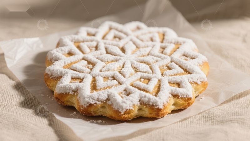 高清大图下载【趣麦麦图】精致雪flake图案糕点