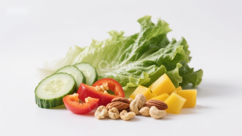 高清大图下载【趣麦麦图】新鲜蔬菜水果与坚果组合