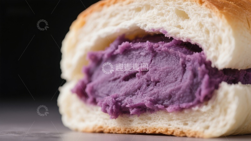高清大图下载【趣麦麦图】紫薯面包切面特写