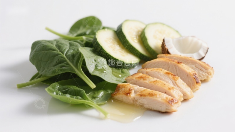 高清大图下载【趣麦麦图】鸡胸肉配蔬菜沙拉