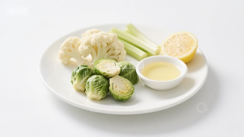 高清大图下载【趣麦麦图】盘中蔬菜与柠檬汁