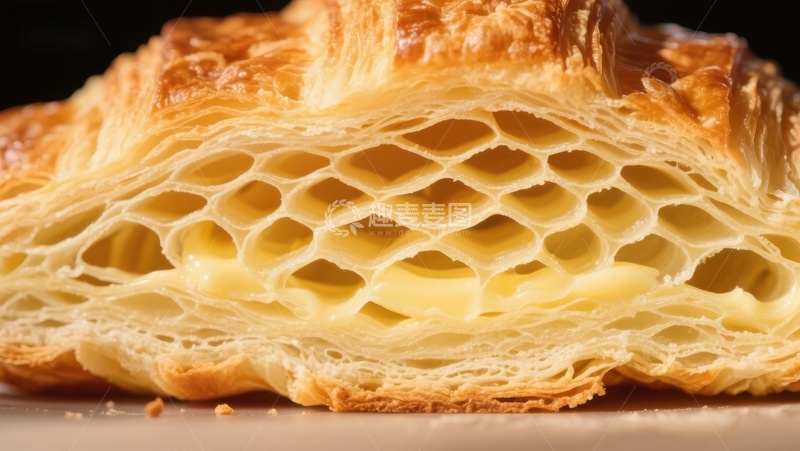 高清大图下载【趣麦麦图】酥皮糕点的层次特写