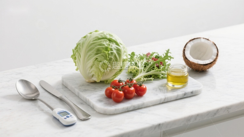 高清大图下载【趣麦麦图】新鲜蔬菜与椰子油摆拍