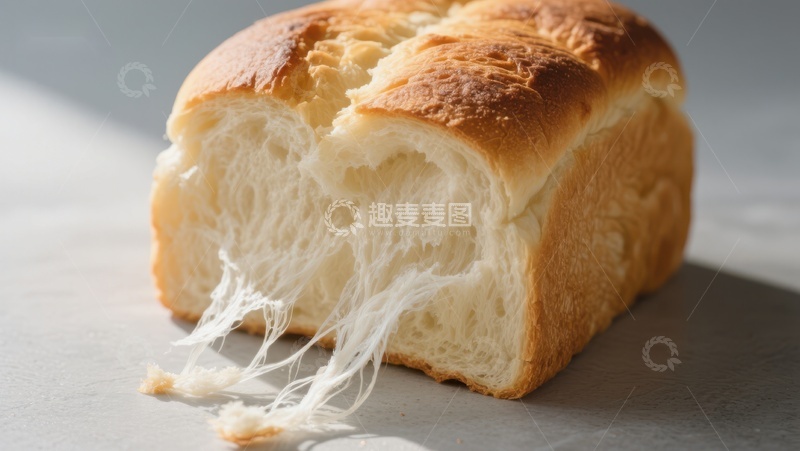 高清大图下载【趣麦麦图】撕开的面包，柔软拉丝