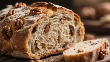 核桃面包切片展示