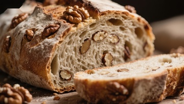 核桃面包切片特写