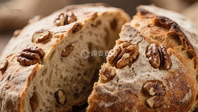 核桃面包的诱人特写