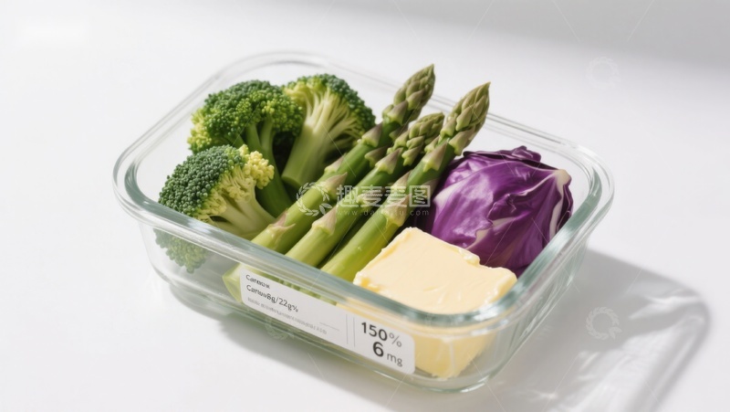 高清大图下载【趣麦麦图】新鲜蔬菜与黄油的保鲜盒