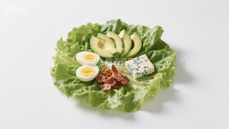 高清大图下载【趣麦麦图】生菜上的健康食材组合