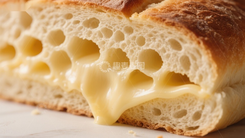 高清大图下载【趣麦麦图】芝士面包：浓郁奶酪融化瞬间