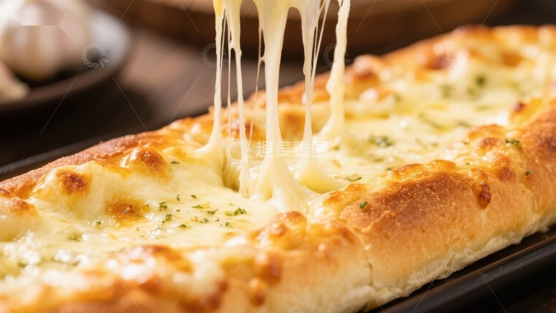 高清大图下载【趣麦麦图】拉丝芝士面包，金黄酥脆