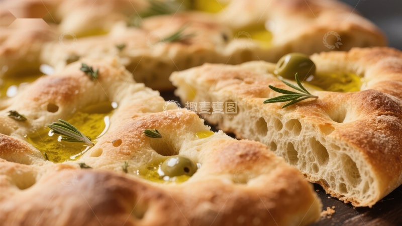 高清大图下载【趣麦麦图】香草橄榄油面包特写