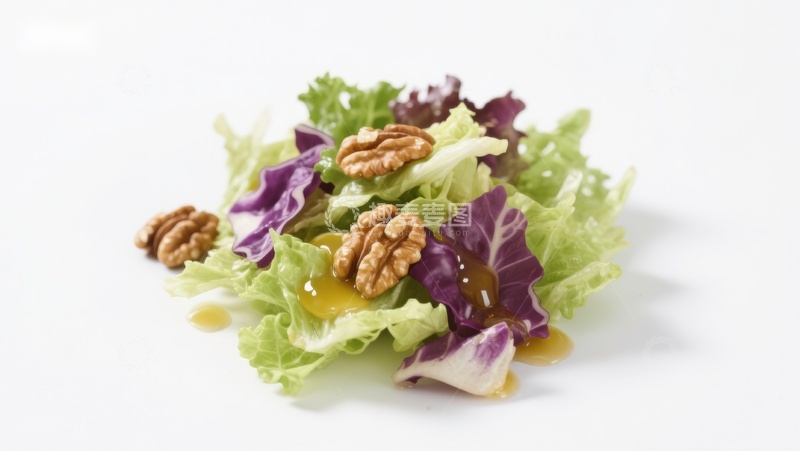 高清大图下载【趣麦麦图】生菜核桃沙拉特写