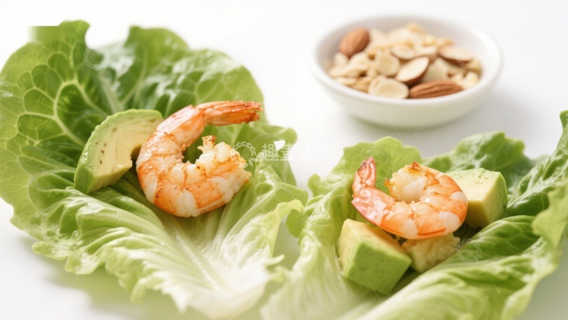 高清大图下载【趣麦麦图】虾仁牛油果生菜沙拉