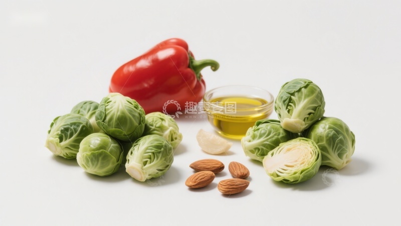 高清大图下载【趣麦麦图】新鲜蔬菜与坚果食材组合