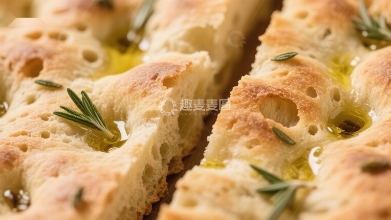 高清大图下载【趣麦麦图】香草橄榄油烤制的意式面包